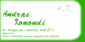 andras komondi business card